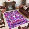 Alfombra de Suelo de Terciopelo de Cristal con Temática de Unicornio, Alfombra Cálida Personalizada con Nombre y Texto, Decoración del Hogar