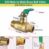 Brass Ball Valve 3/8'' 1/4'' 1/2" Male To Female Thread Connector Joint Copper Pipe Fitting Coupler Adapter 8/10/12mm Hose Barb