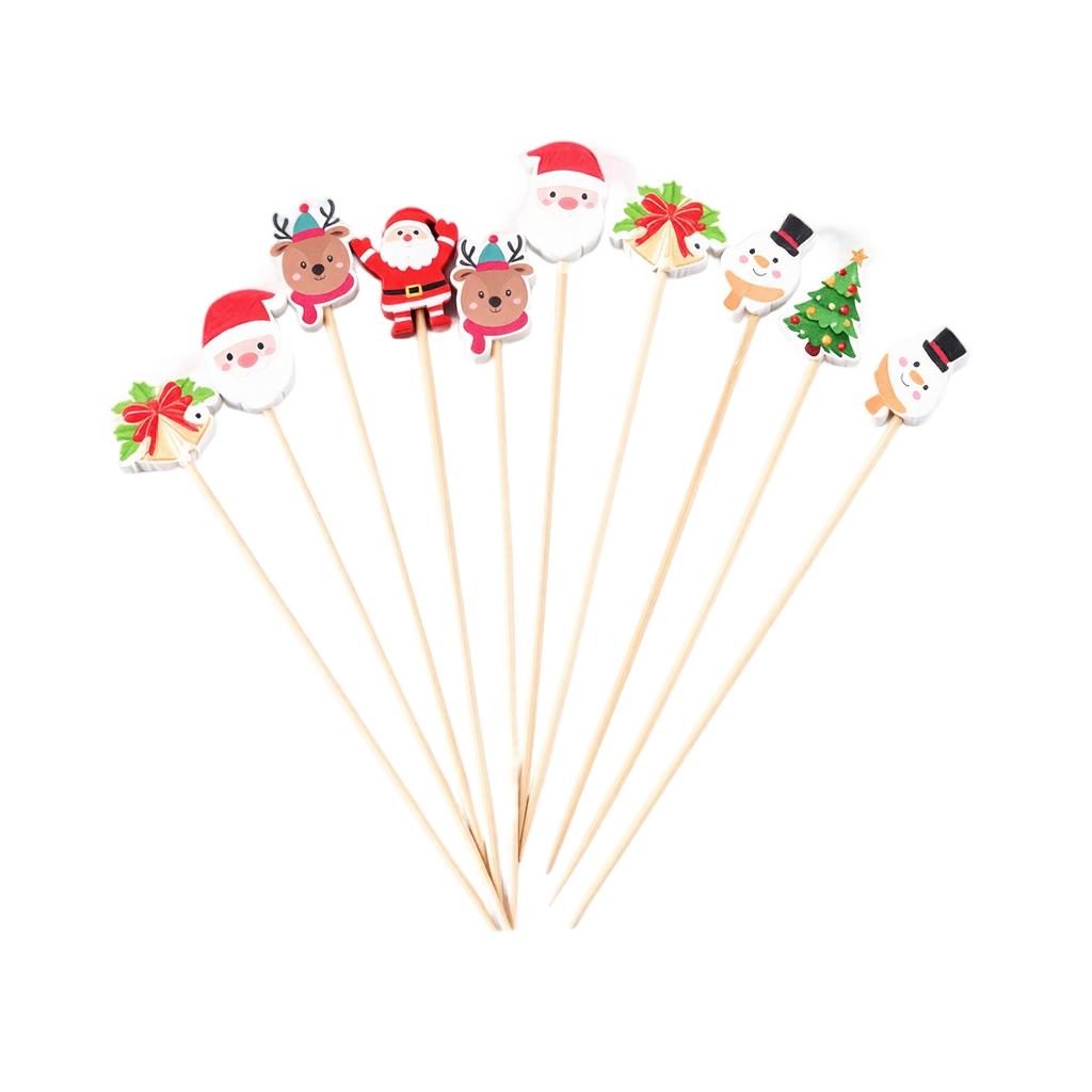 Christmas Party Decorations, 100 Count Cocktail Picks, Assorted Styles for Holiday Parties
