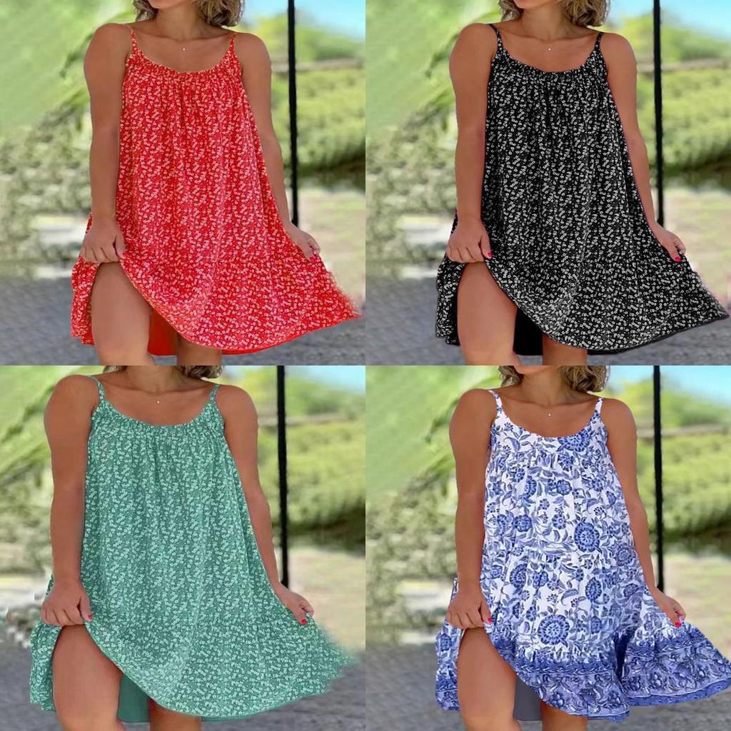 Summer Girl Dress With Watermark Print And Loose Fit For Casual Wear