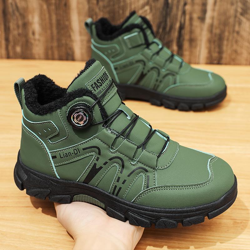 Winter Plush and Thickened High Top Men's Cotton Shoes Versatile Warm Men's Snow Boots