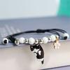 Handgefertigtes Cartoon Emaille Katze Blume Armband für Damen Herren Paare Tier Haustier Anhänger Band Seil Armbänder Freundschaft Schmuck