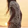 One-Sleeve Crochet Lace Beach Cover-Up for Women