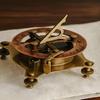 Messing Sonnenuhr Kompass mit Holzkiste: Nautische Maritime Dekoration