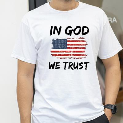 In God We Trust US Flag Men T Shirts Summer Short Sleeve Clothes Cotton Loose Street Tops ONeck Breathable Tee Y2k Clothes