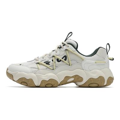 FLUID Cat Paw 6 Textile, Synthetic Leather Cushioning, Wear Resistant Low Top Chunky Sneakers Men's White Gray F12M522111FSL