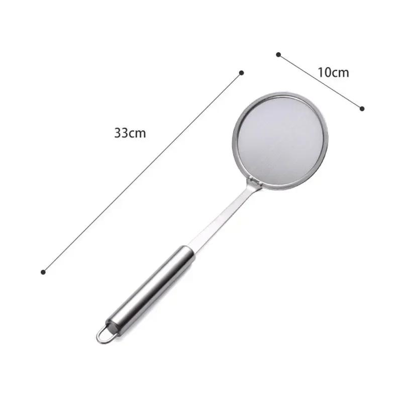 

Фильтр-совок из нержавеющей стали 304, ложка-шумовка для жира, мелкоячеистое сито, пищевое сито с ручкой, кухонный масляный скиммер