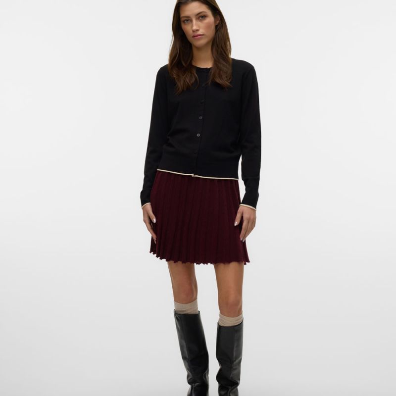 Gilet breeze col rond noir avec liseré blanc regular fit Femme VERO MODA