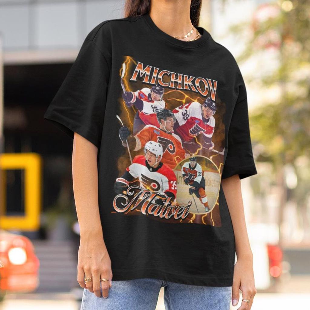 Matvei Michkov Shirt Vintage Philadelphia Flyers NHL Fan Hockey Design Retro Bootleg Gift Classic Graphic Tee Unisex T-Shirt Limited Edition