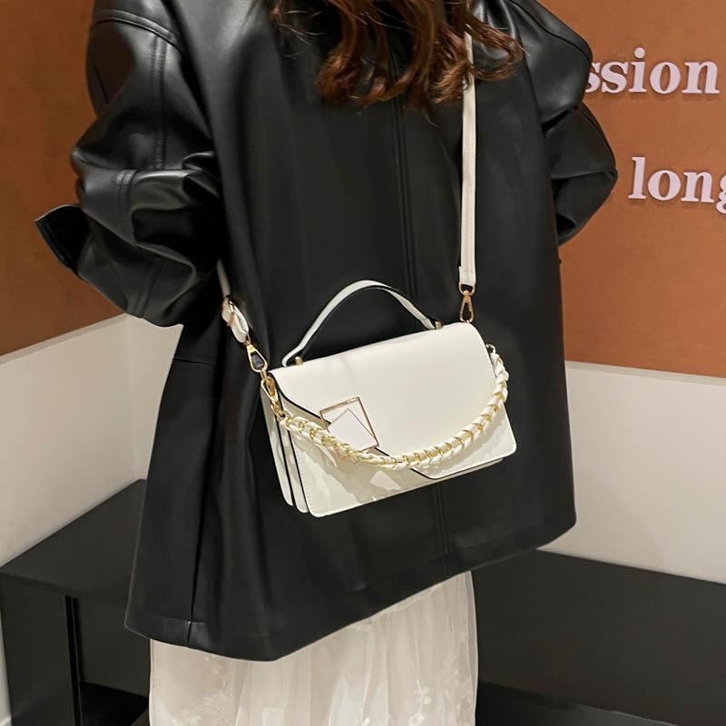 Pu Small Square Bag For Women With Stitching Detail For Daily Casual Use