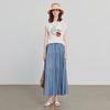 Chuyu Women's Faux Denim A-line Tiered Skirt