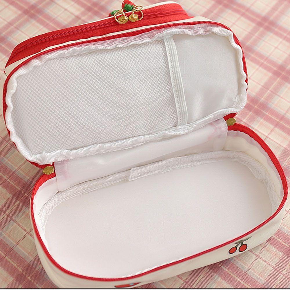 Creative PU cute pencil case school storage bag Leather cosmetic bag big pen case for girl pen bag Strawberry kawaii pen