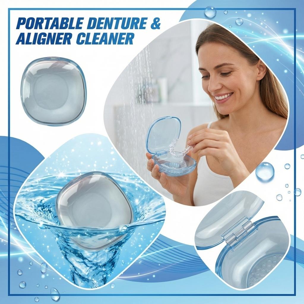 Portable Braces Cleaning Box Denture Cleaner Portable Teeth Box