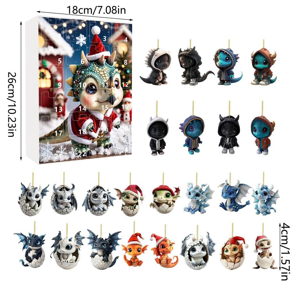 Christmas Countdown Dragon Acrylic Mini Ornament Gift For Holiday Decor
