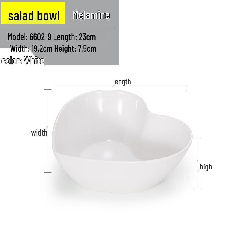 Yipan Love Heart Melamine Breakfast Bowl Set