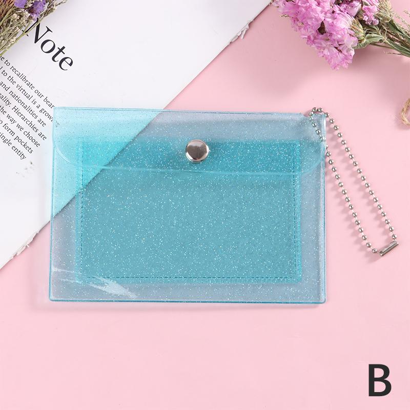 1Pc Women'S Credit Card Holder Wallet Transparent Waterproof Pvc Id Card Wallet