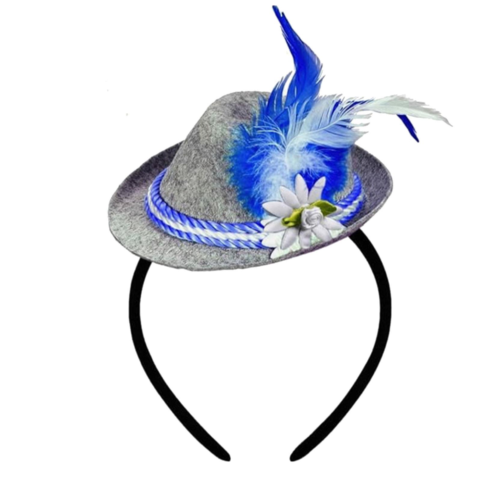 

Carnival Party Feather Hats, Top Hats, Feather Headbands, Headbands, Head Ornaments One Size синий