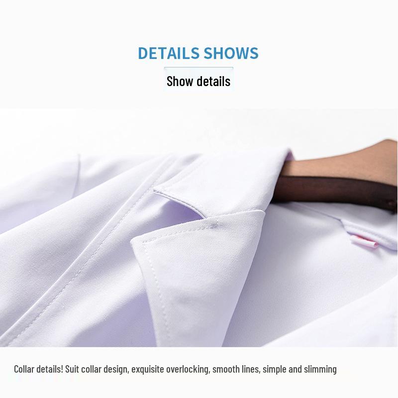 Doctor's Thick White Lab Coat for Hospital and Pharmacy - Spring/Autumn Wear