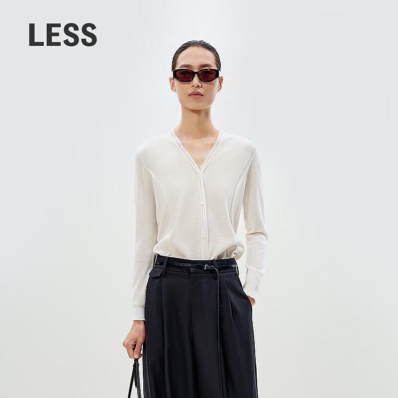 

LESS 2025 Spring V-Neck Wool-Cashmere Cardigan L