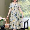 Elegant Women's Summer Sundresses Loose Korean Style Clothes Women New Vintage Print Midi Dress