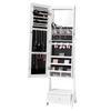 Mirror Jewelry Cabinet, Standing Mirror with Storage, Lockable Jewelry Mirror Organizer with Full Length Mirror, Velvet Lining