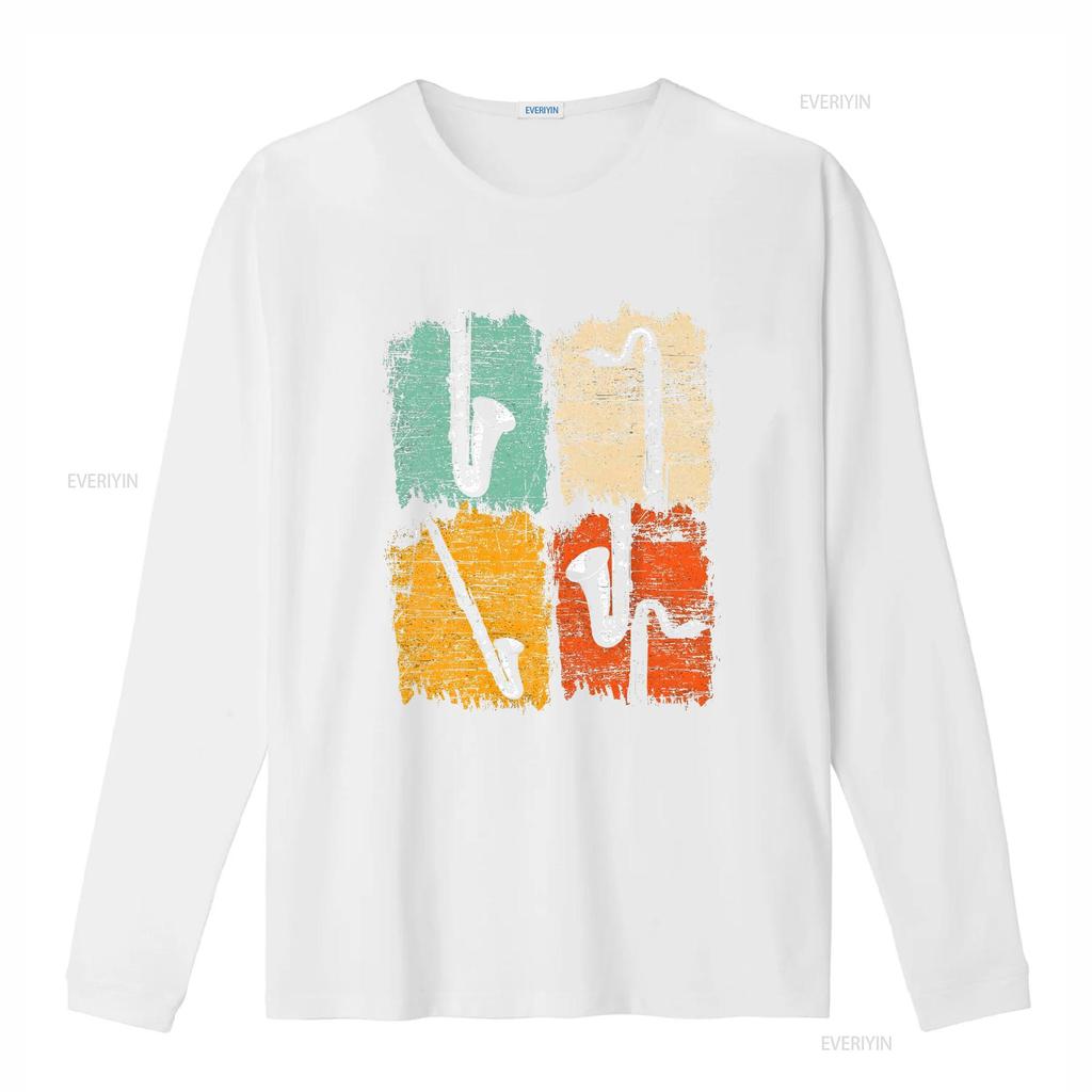 Retro Bass Clarinet T shirt vintage Washed Soft Comfortable designer clothes Casual Slightly homme streetwear Stylish graphic