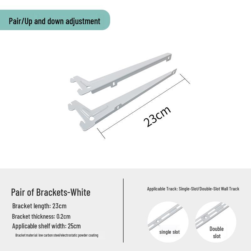 Adjustable Wall-Mount Shelf Bracket for Wooden Boards