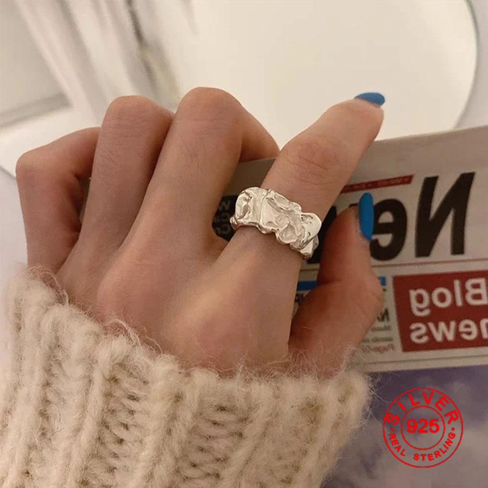 

BFCLUB Silver Color Ring For Women Gold Dump Finger Open Vintage Handmade Ring Allergy For Party Birthday Gift