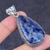 Natural Sodalite Gemstone 925 Sterling Silver Jewelry Pendant 2.36" r2B61