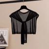 Knot Design Knitted Shawl Thin Knit Cape Fashion Air Conditioning Scarf  Women Girls