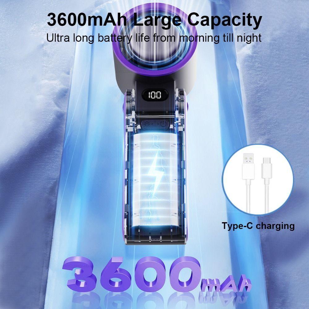 With LED Display Handheld Cooling Fan 100 Speeds Adjustable Small Electric Fan  Cooling Fan