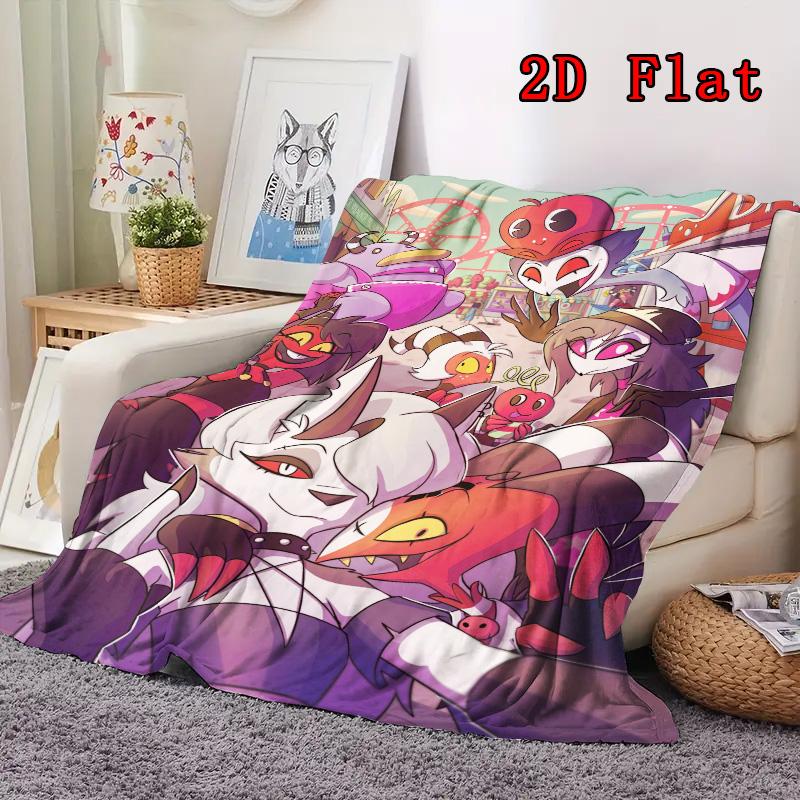 Hazbin Hotel Anime Style 2D Flat Pattern Flannel Blanket High Quality All Seasons Warmth and Comfort Perfect for Christmas Gifts.PMT0914141