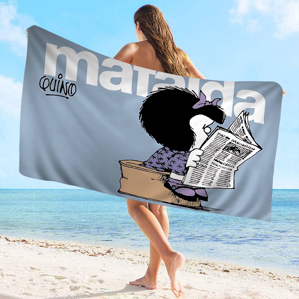 M-Mafalda Dívka Mikrovláknovádeka Rychleschnoucí Plážové Ručníky Velkoformátový Tisk Super Absorpční Bazénovádeka