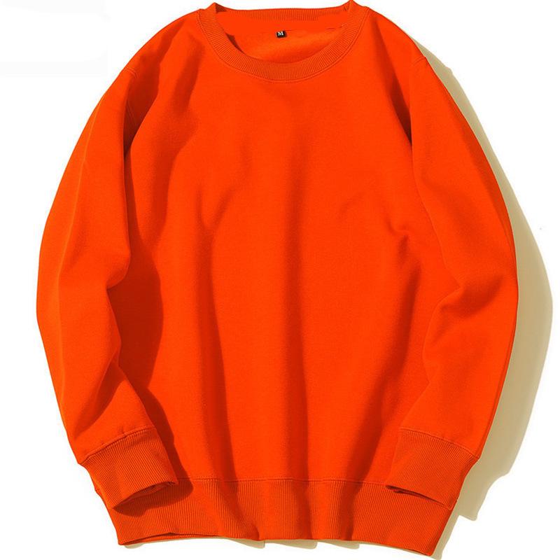 Moletom Hip Hop Unissex Gola Redonda Cor Sólida para Outono/Inverno
