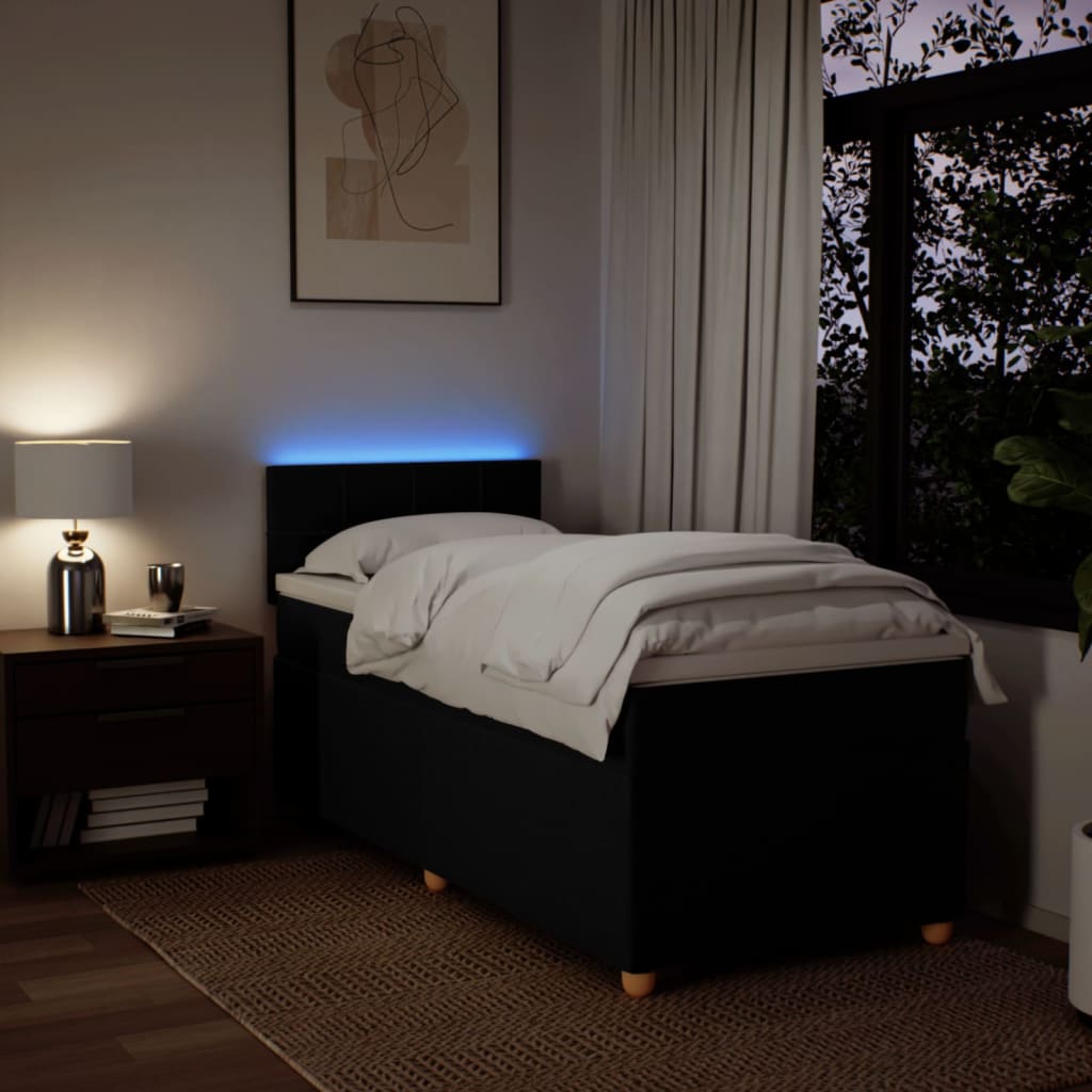 Vidaxl Continental Bed With Mattress, Black, Fabric, 80X200 Cm
