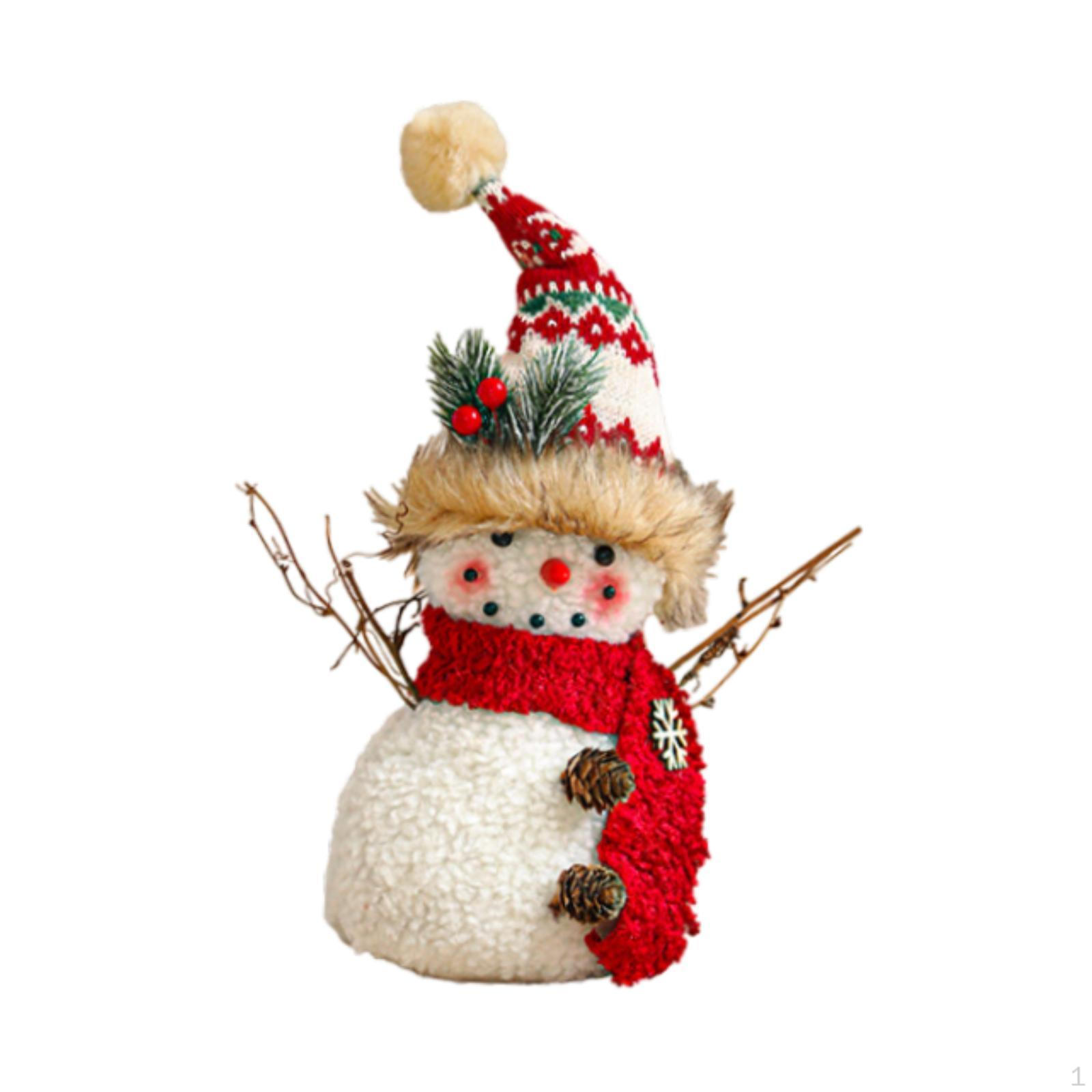 

Рождественская скульптура Снеговик Статуэтка Коллекция произведений искусства Декоративный подарок Фигурка Настольное украшение для S Snowman