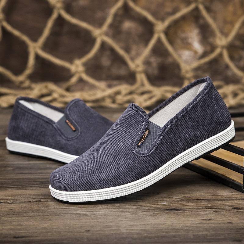 Spring New Plush Cloth Shoes Breathable and Lightweight Lasagna Old Beijing Cloth Shoes One-pedal Driving Casual Shoes