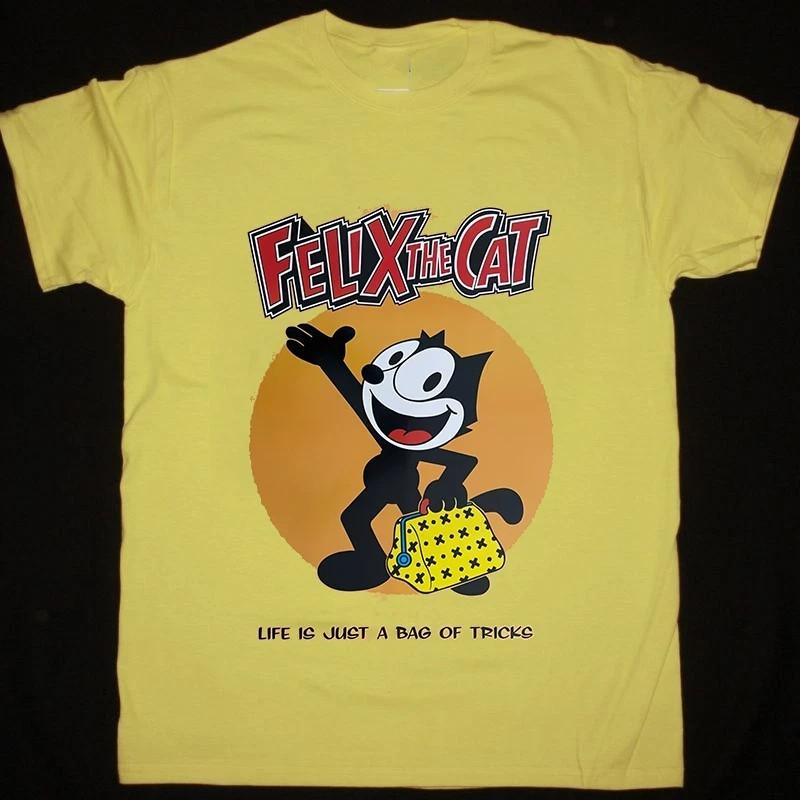 Vintage FELIX THE CAT Yellow T-Shirt Cotton All Size S-5XL Unisex AD05 Unisex T-Shirt