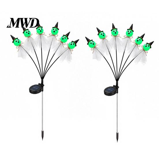 Spooky Lawn Path Lighting Halloween Swaying Ghost Outdoor Decorations, Solar Powered Stake Light, 6 LEDs Decorative Garden Stakes Pathway Lights,