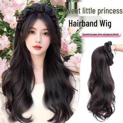 Elegant Cloud Headband with Long Curly Fake Hair 