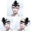 Sparkling Tassels Feather Hairband Elastic Stretch Design With Ostrich Peafowl Feather Stylish Headwear For Women Girls