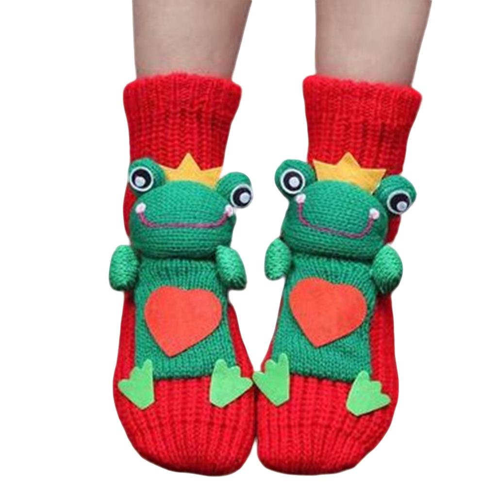 Dámské silně pletené nepromokavé teplé ležérní podlahové kobercové ponožky