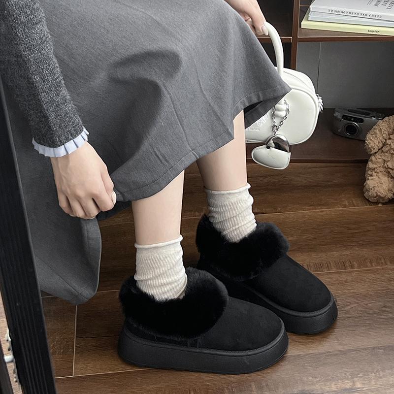 Fashion 2025 New Women's Autumn and Winter Thick Snow Boots Winter New Round Head Suede Anti-slip Wear-resistant Plush Short Boots