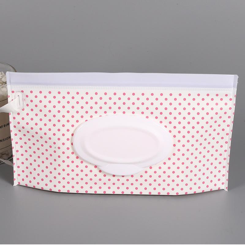 1Pc Portable Baby Wet Wipes Bag Flip Cover Tissue Box Refillable Wet Wipe Dispenser Carrying Pouch for Baby Stroller Accessories