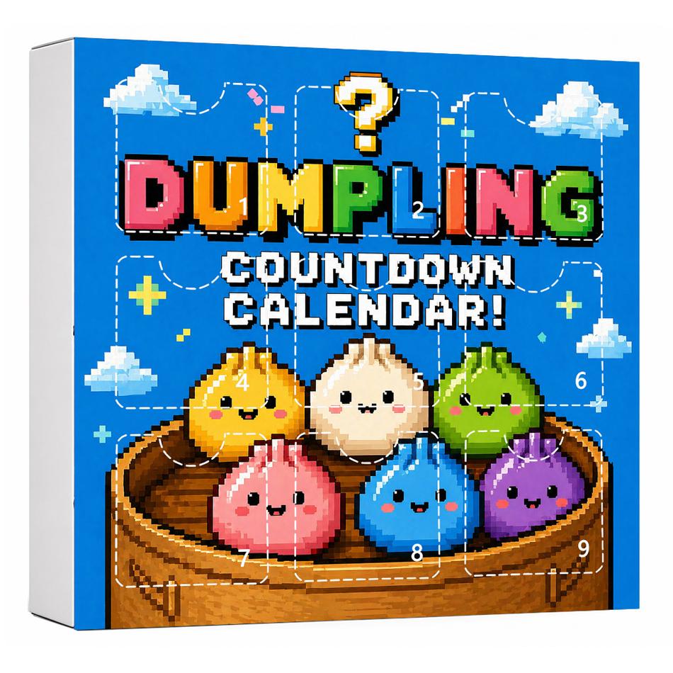 New 9 Day Boxed Mysterious Steamed Bun Fidget Squeeze Adults Stress Relief Toy 0.78Inx1.37In Countdown Calendar Blind Box