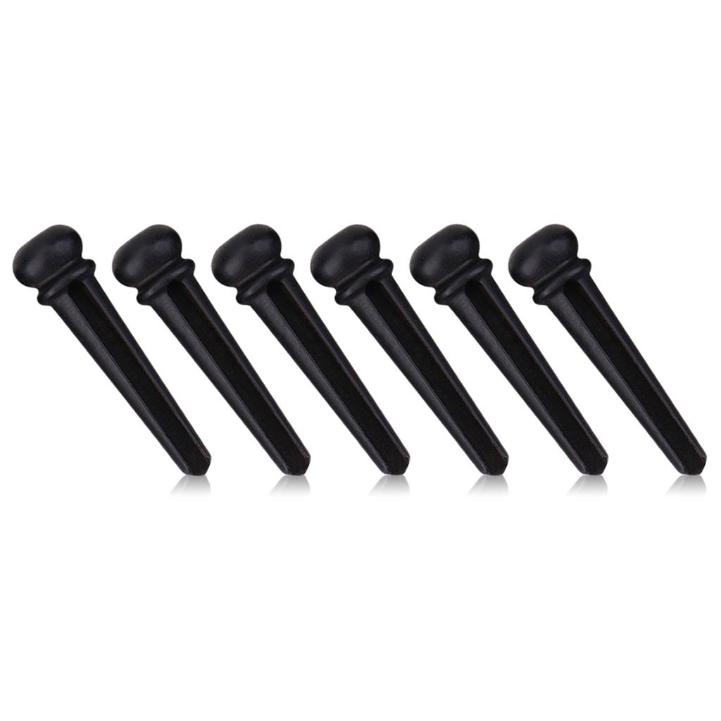 6Pcs Ebony Bridge Pins With Abalone Shell for Acoustic Folk Guitar Guitars Accessories