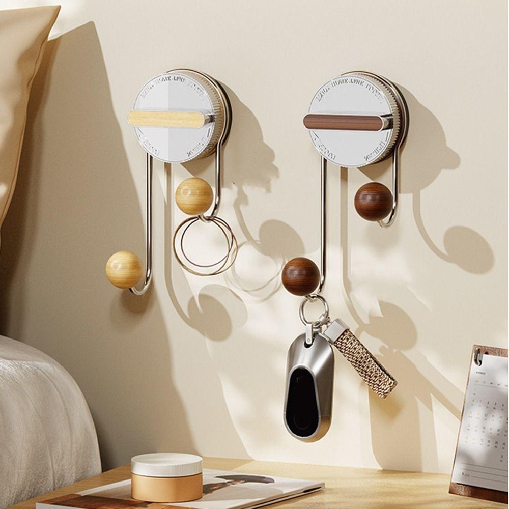 Wall Mounted Vacuum Double Hooks Seamless Wall Hanger Practical Suction Cup Hooks Bathroom