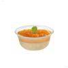 [70ml Round Grained Cups with Lids, Set of 100] Cafecomi Dessert Cups, Milky White, with Flat Lids