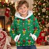 Kids Long Sleeve Christmas Print Hoodie, Casual Fashion Hooded Top for Winter Holiday