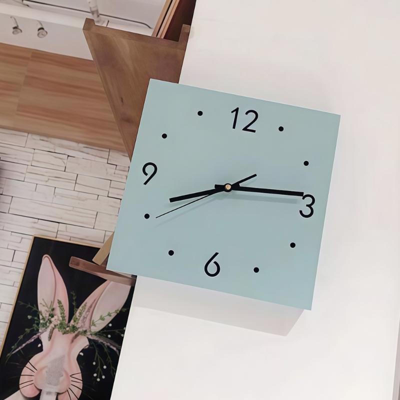 Double Sided Corner Wall Clock,Decorative Wall Clocks with Light for Living Room Decors Wall Mounted Angles Clocks Gift